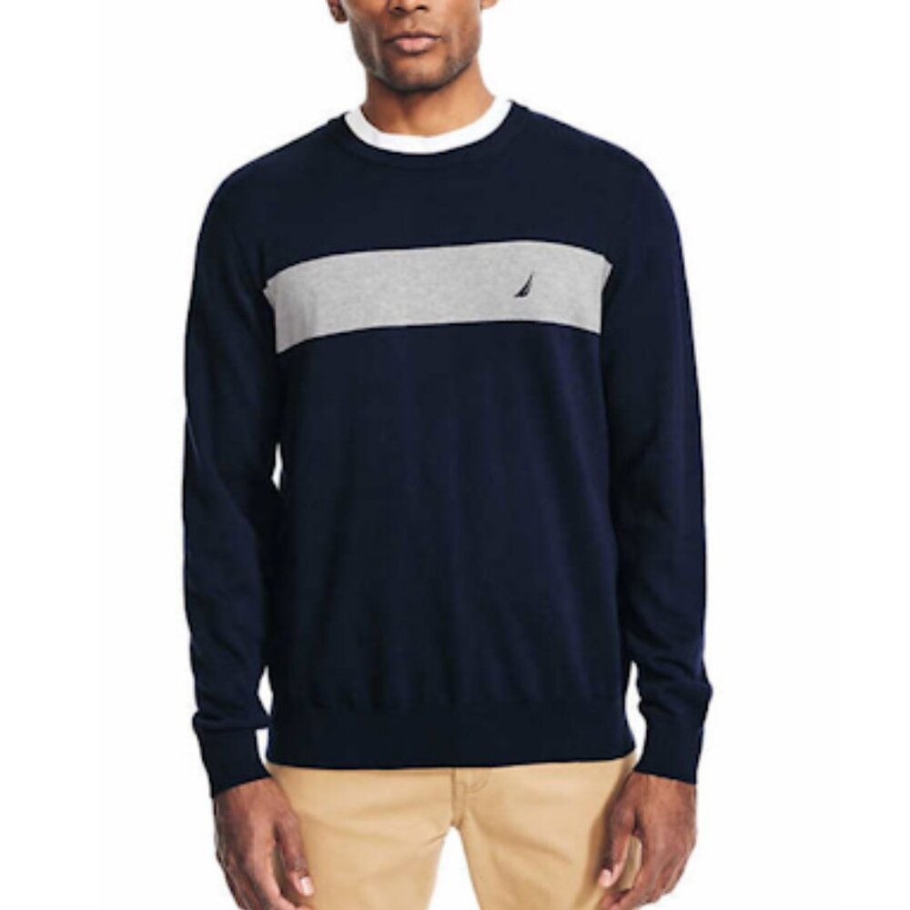 Nautica Men’s Striped Crew Neck Knit Sweater